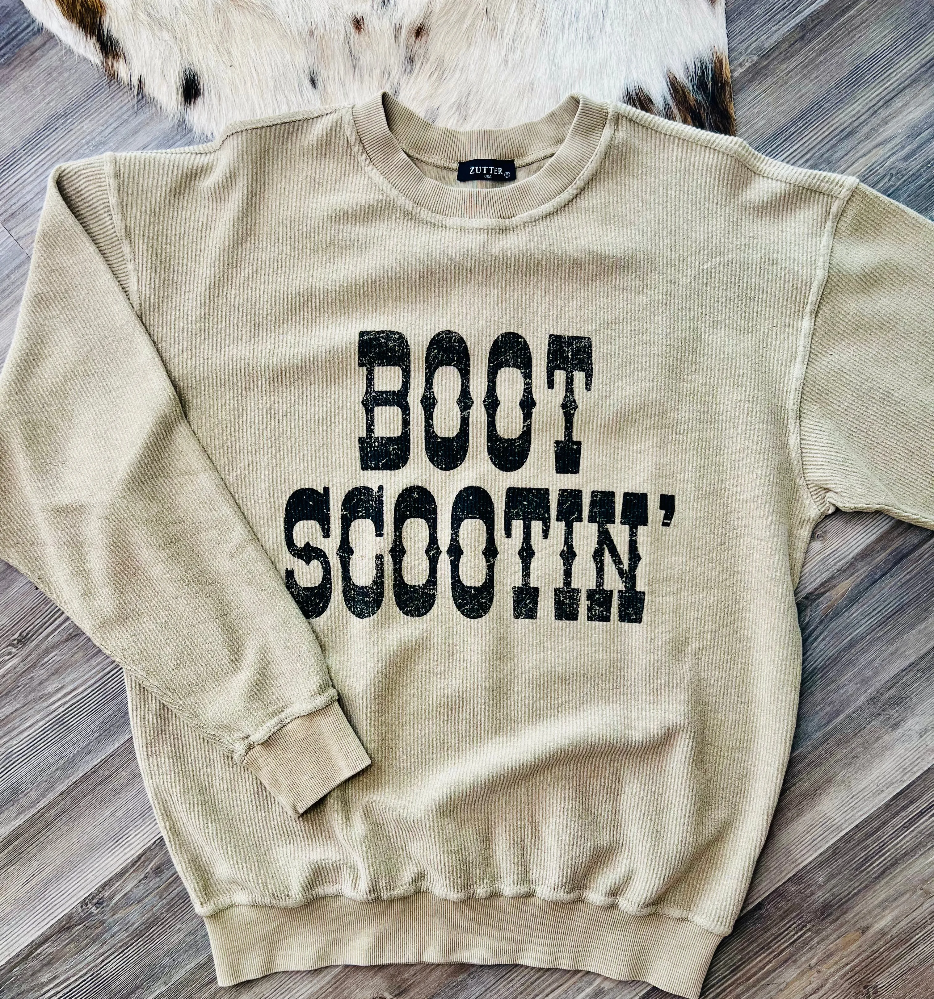 Boot Scootin' Long Sleeve Tee Camel