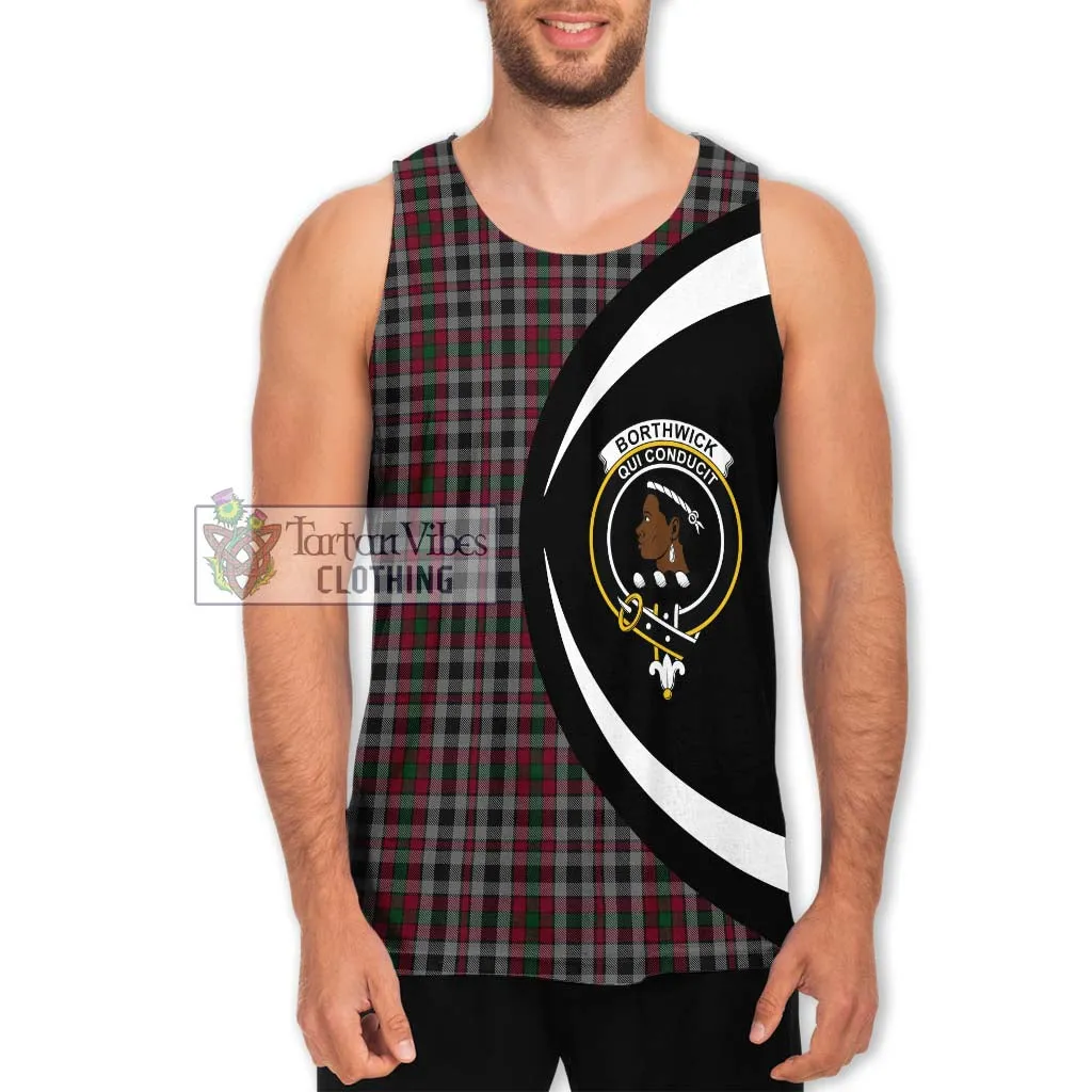 Borthwick Tartan Men's Tank Top with Family Crest Circle Style