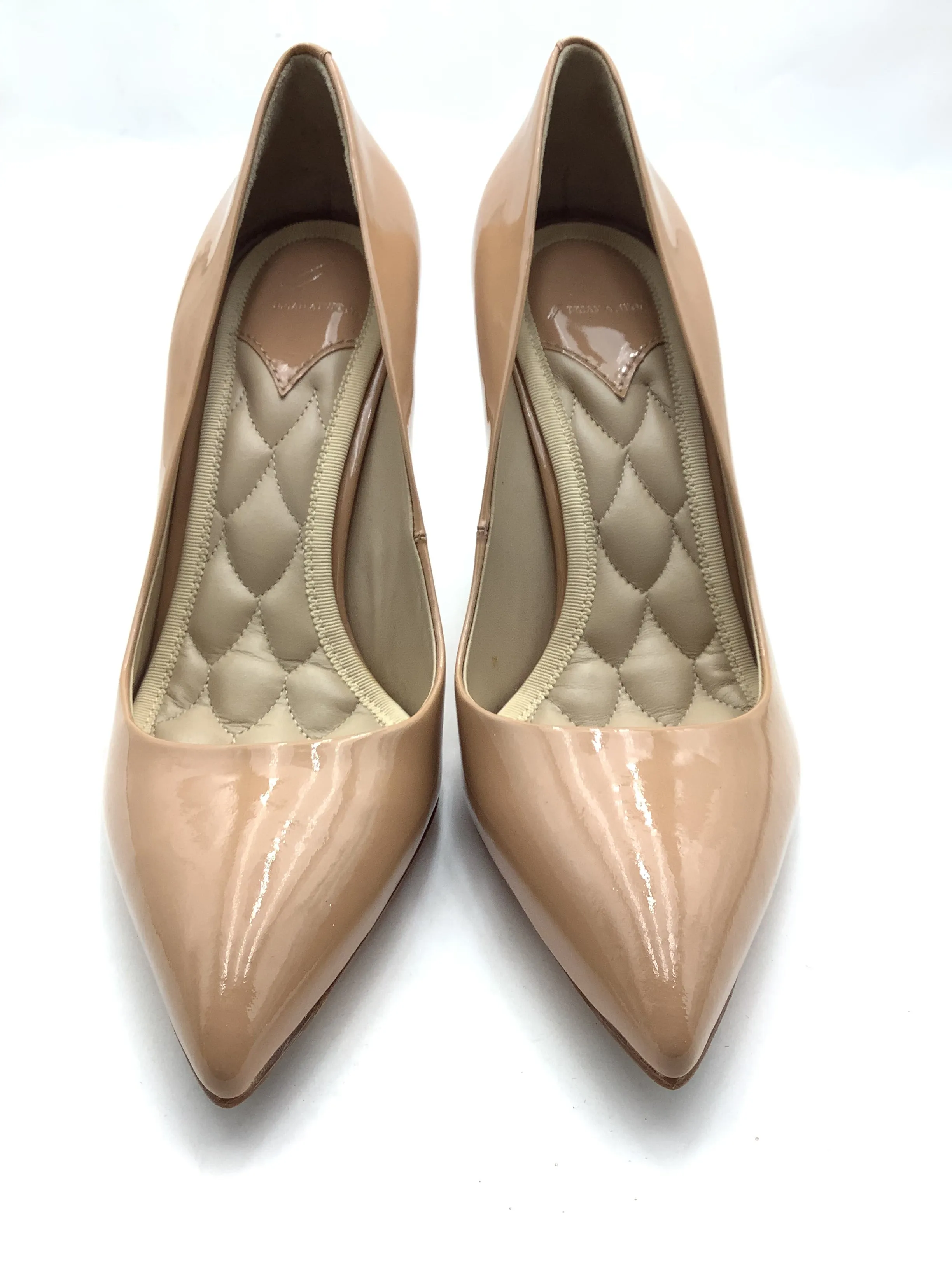 Brian Atwood Shoe Tan Patent Leather Pumps Pointed Front Size: 8.5