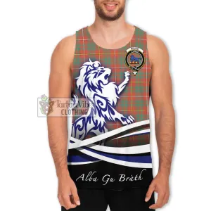 Bruce Ancient Tartan Men's Tank Top with Alba Gu Brath Regal Lion Emblem