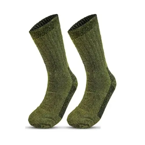 B.U.L 2 Pairs Mens Merino Military Wool Warm Long Thick Thermal Hiking Work Walking Army Combat 2.8 Tog Socks UK 6-11 / EU 39-45