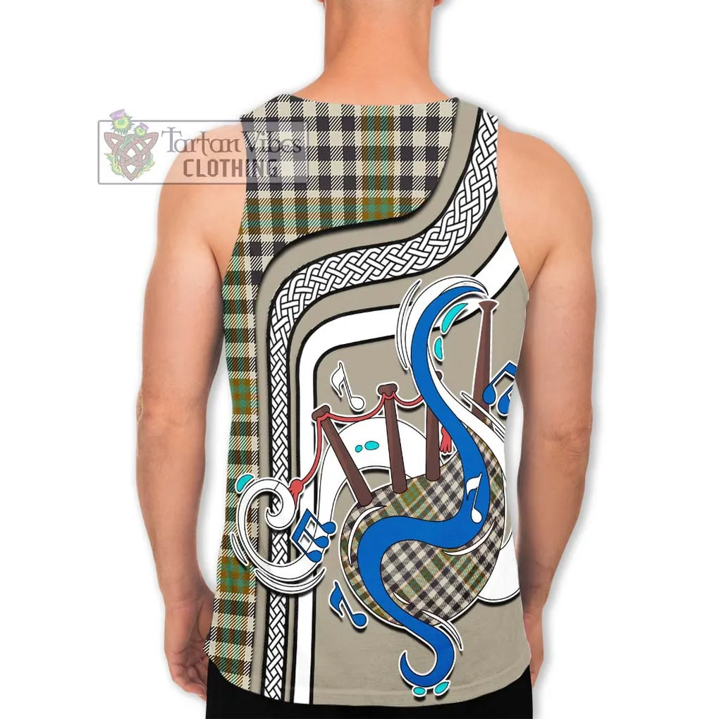 Burns Check Tartan Men's Tank Top with Epic Bagpipe Style