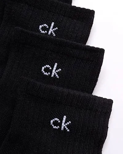 Calvin Klein Men's Quarter Socks-12 Pack Cushioned Athletic Ankle Socks for Men, Size 7-12, All Black