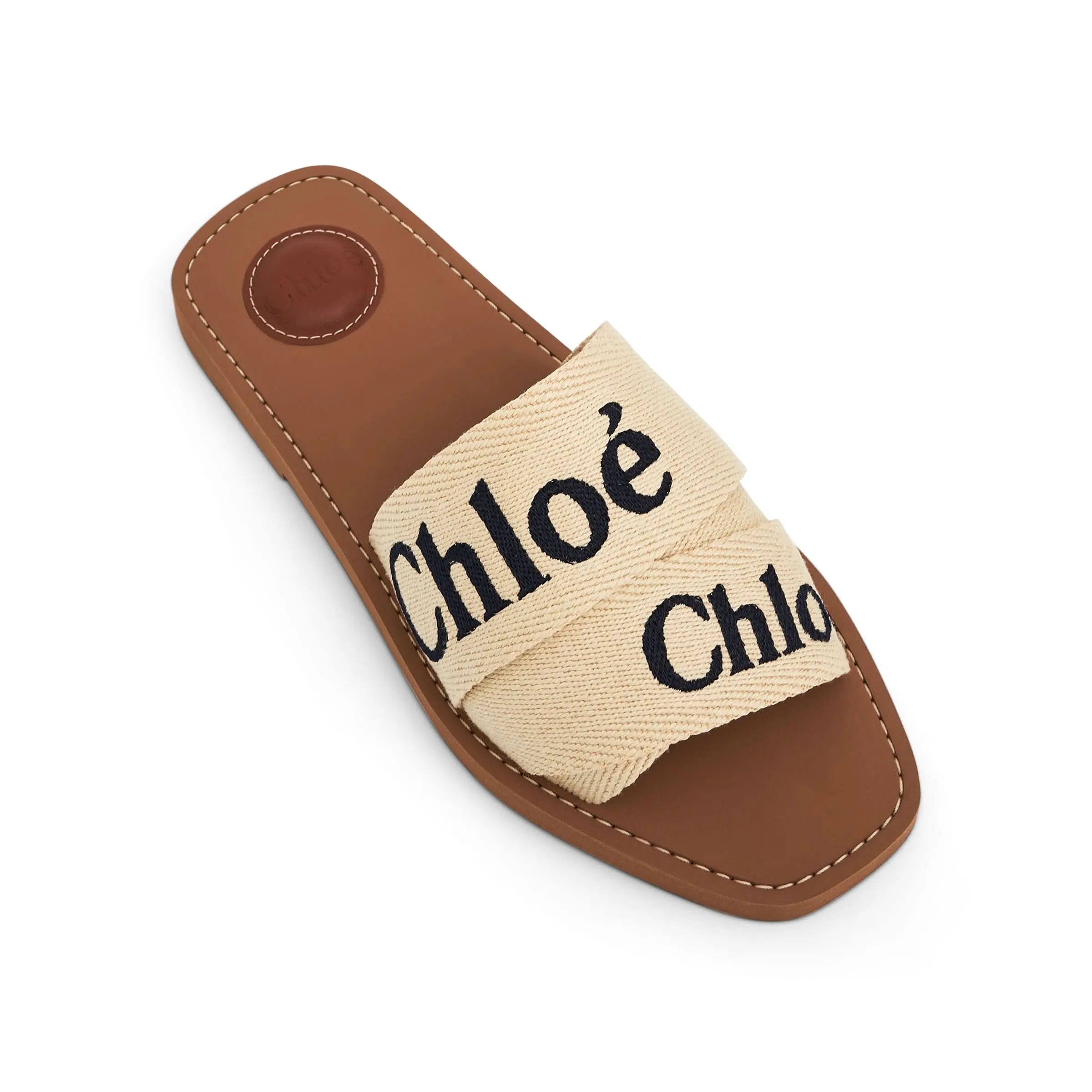 Chloe Sabot Woody Flat Sandal in Brown