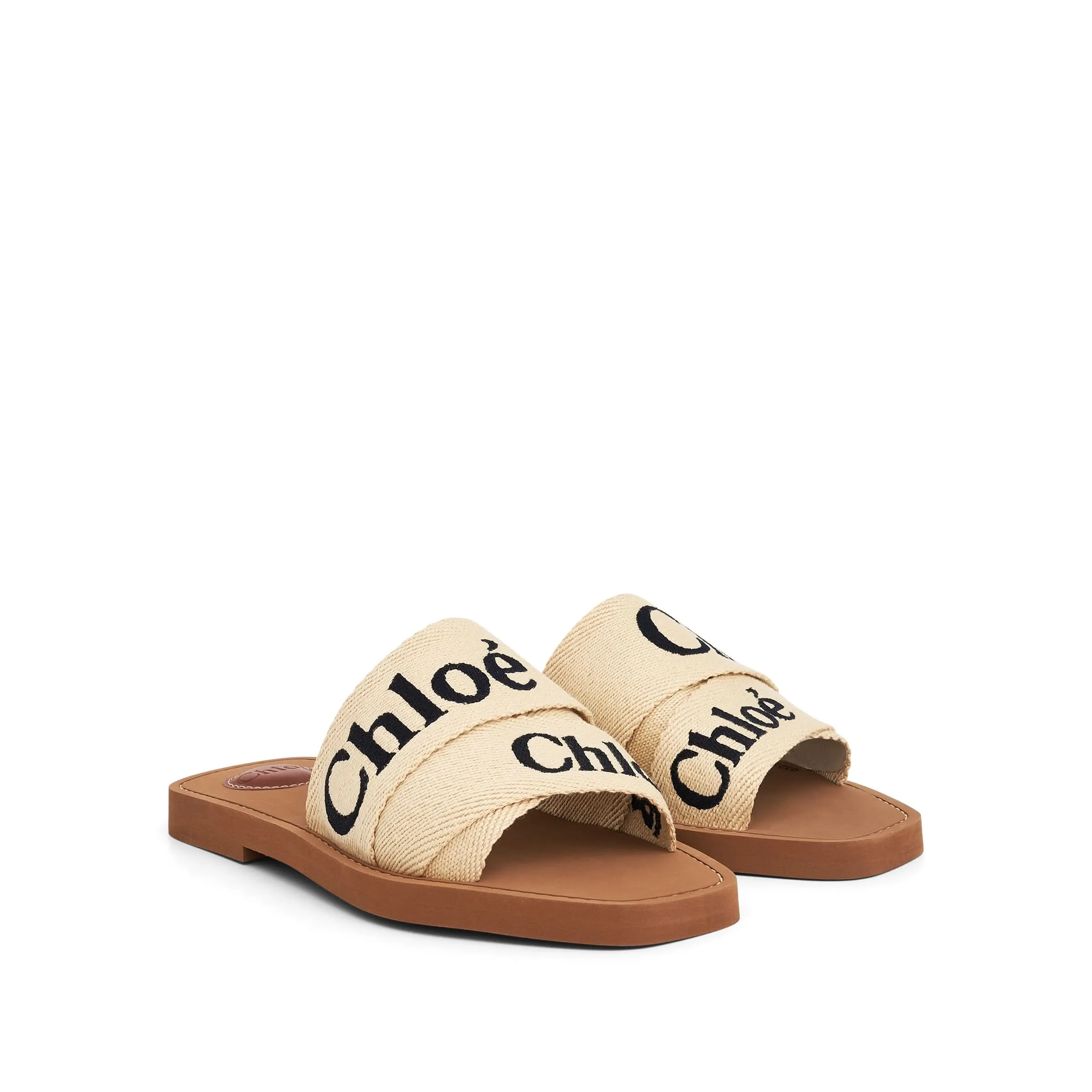 Chloe Sabot Woody Flat Sandal in Brown