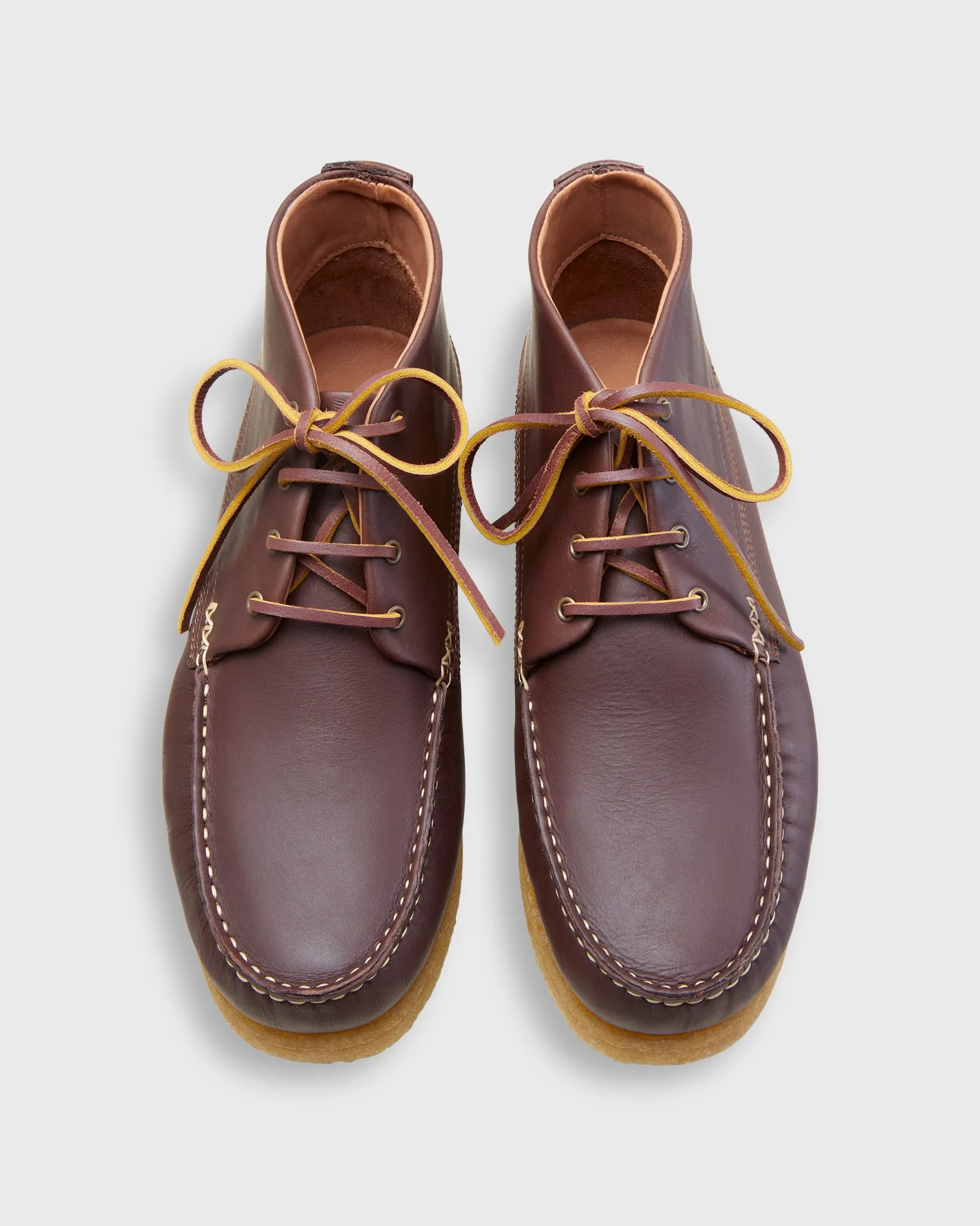 Chukka Crepe Moccasin in Dark Brown Leather