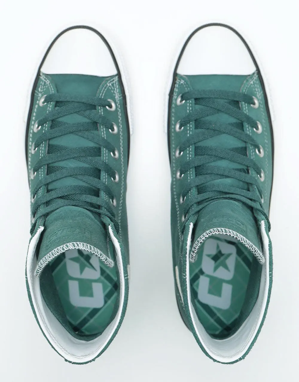 Converse CTAS Pro Hi Suede Skate Shoes - Faded Spruce/White