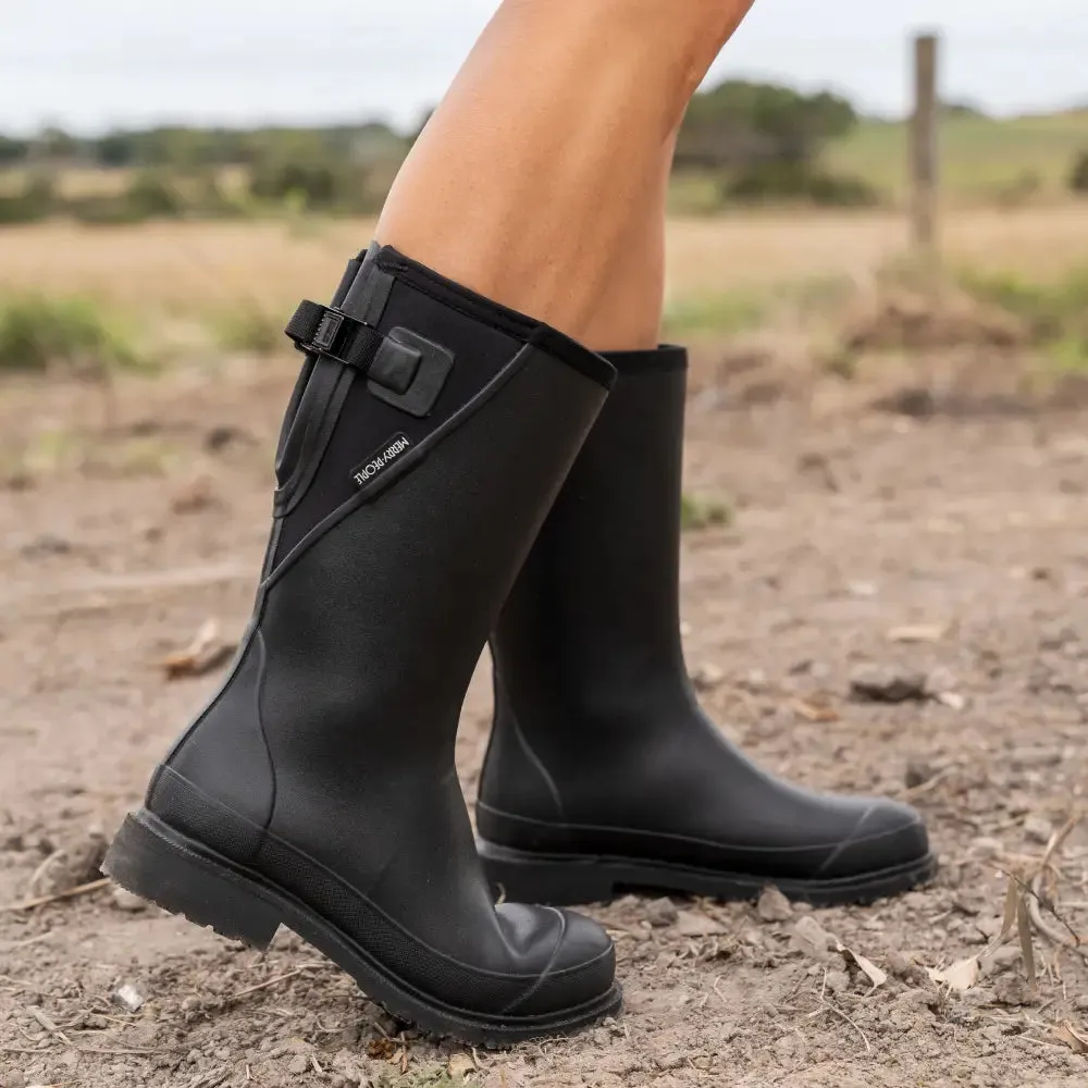 Darcy Mid Calf Rainboot // Black & Black