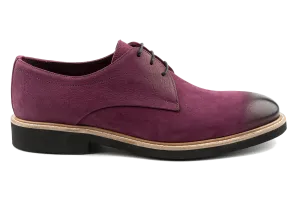 Debbano Raj Nubuck Leather Men's Derby Shoes, Derby Sneakers Plain Toe Derby with Cap Toe Effect, Derby Lace-Up, Burgundy Derby Shoes, Casual Must Have