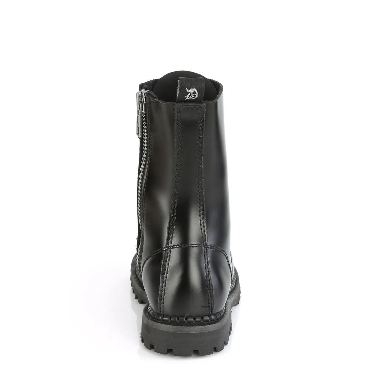 Demonia RIOT-10 | Black Leather Combat Boots