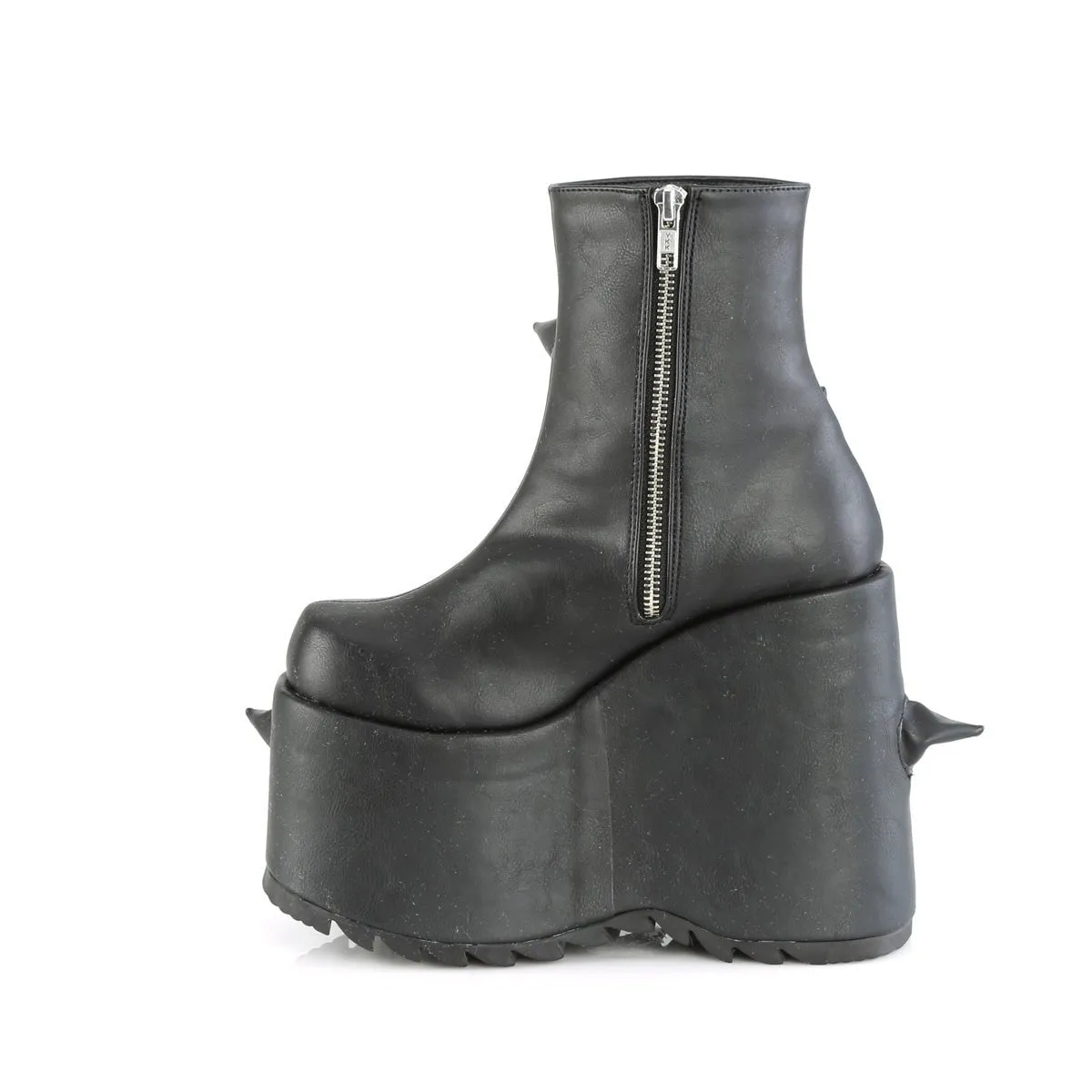 Demonia SLAY-77 | Black Vegan Leather Ankle Boots