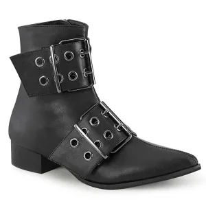 Demonia WARLOCK-55 | Black Vegan Leather Unisex Boots