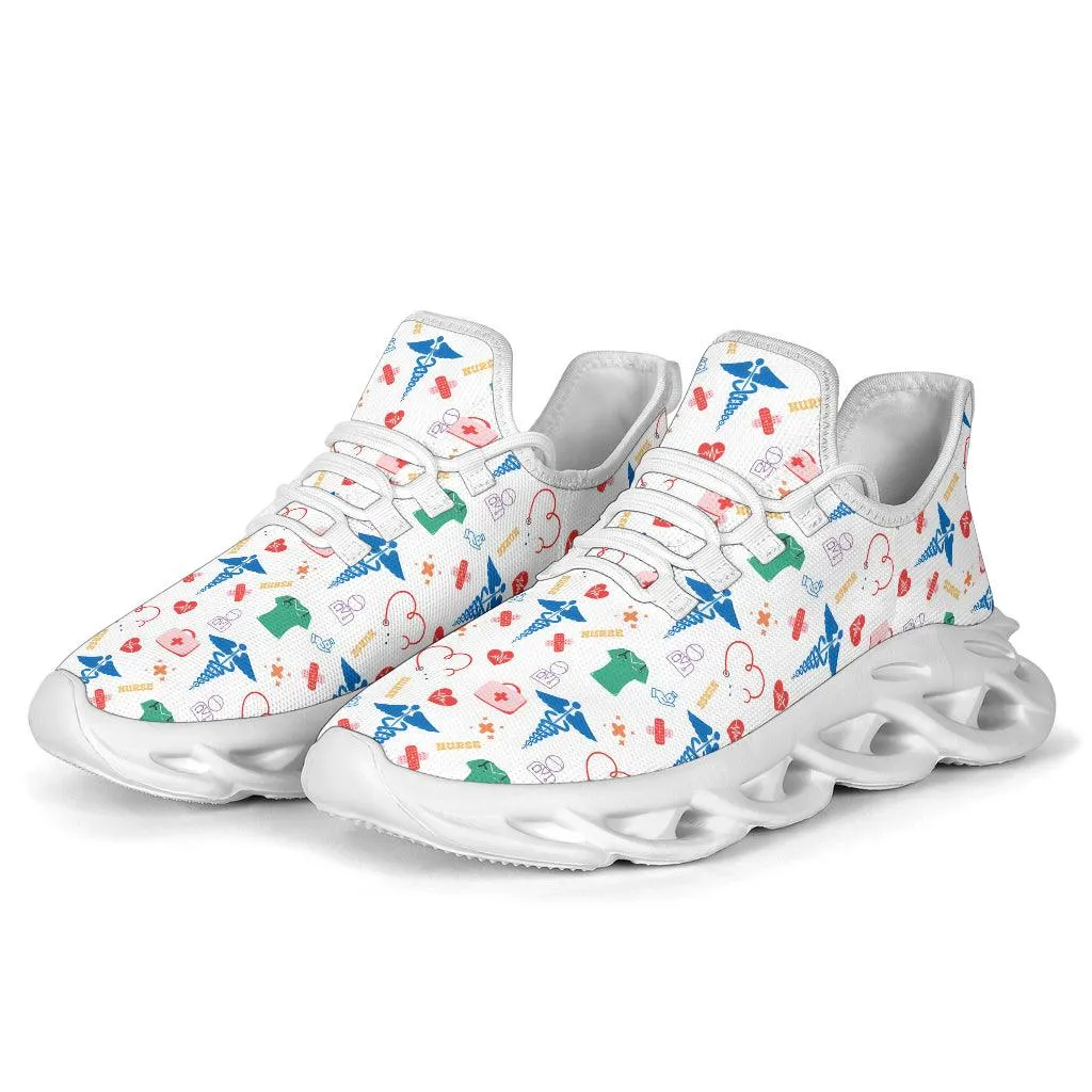 Doctor/Nurse White Caduceus Sneakers