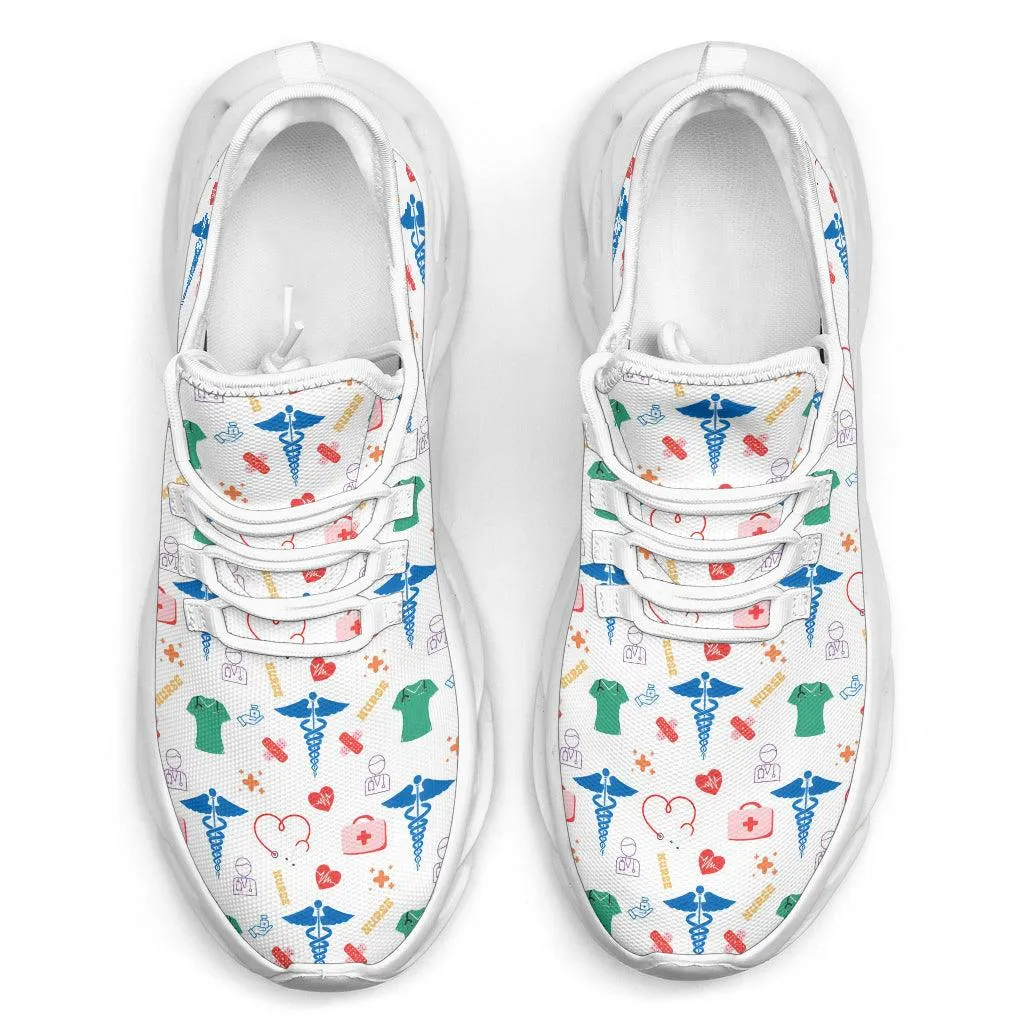 Doctor/Nurse White Caduceus Sneakers