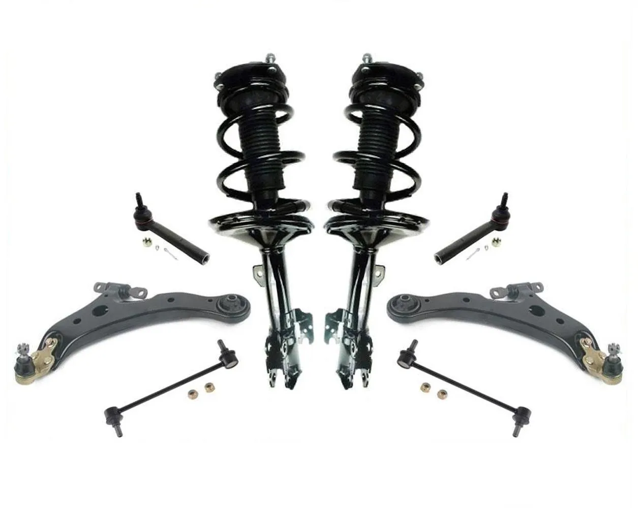 Fits Toyota Highlander All Wheel Drive 04-07 Front Struts Control Arms Tie Rods