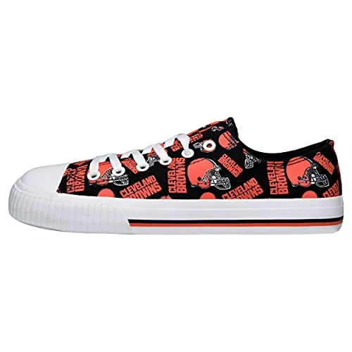 FOCO Cleveland Browns NFL Womens Low Top Repeat Print Canvas Shoes - 10