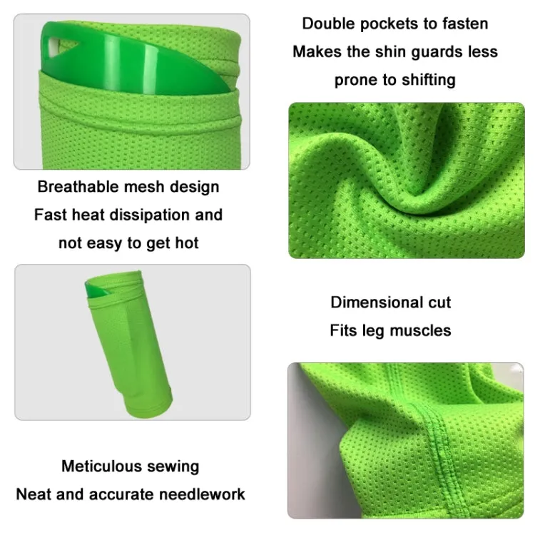 Football Shin Pads   Socks Sports Protective Equipment, Color: Green (L)