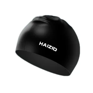 HAIZID Silicone Waterproof Oversized Swimming Cap, Color: Black 50g