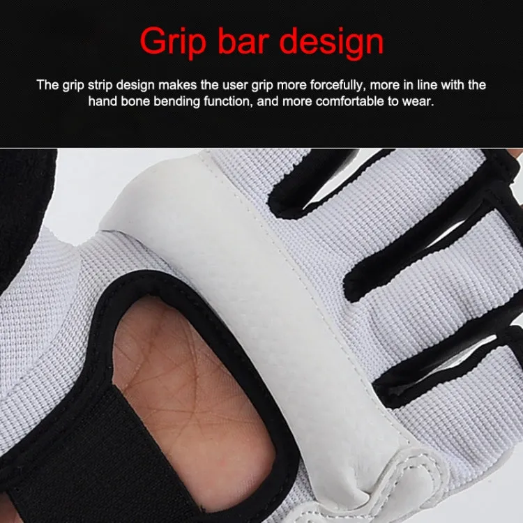 Half Fingers Adults Sandbag Training Boxing Gloves PU Leather Fitness Sparring Taekwondo Gloves, SIZE:XS