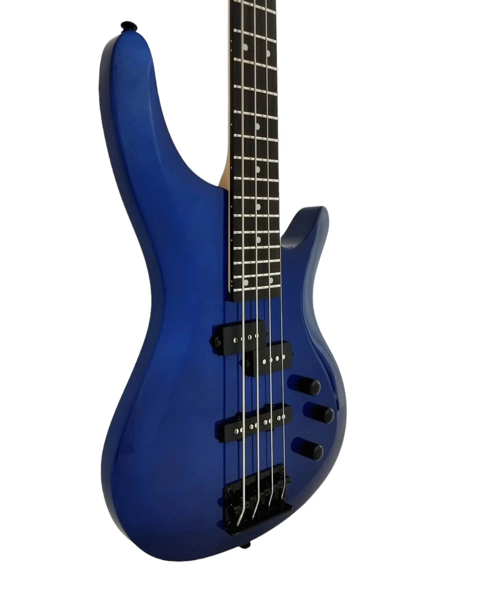 Haze SBG-387JB Electric Bass Guitar, 4-String, Navy Metallic Blue with Accessories and Haze CUBEBABY Multi Effects Pedals(Optional)