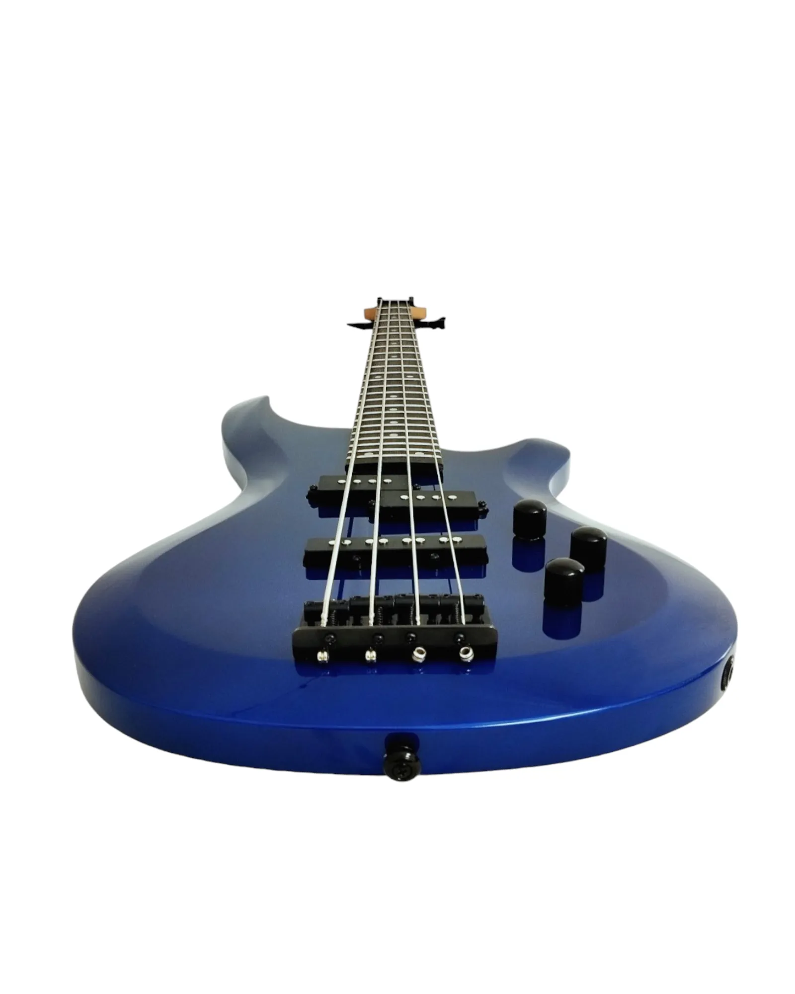 Haze SBG-387JB Electric Bass Guitar, 4-String, Navy Metallic Blue with Accessories and Haze CUBEBABY Multi Effects Pedals(Optional)