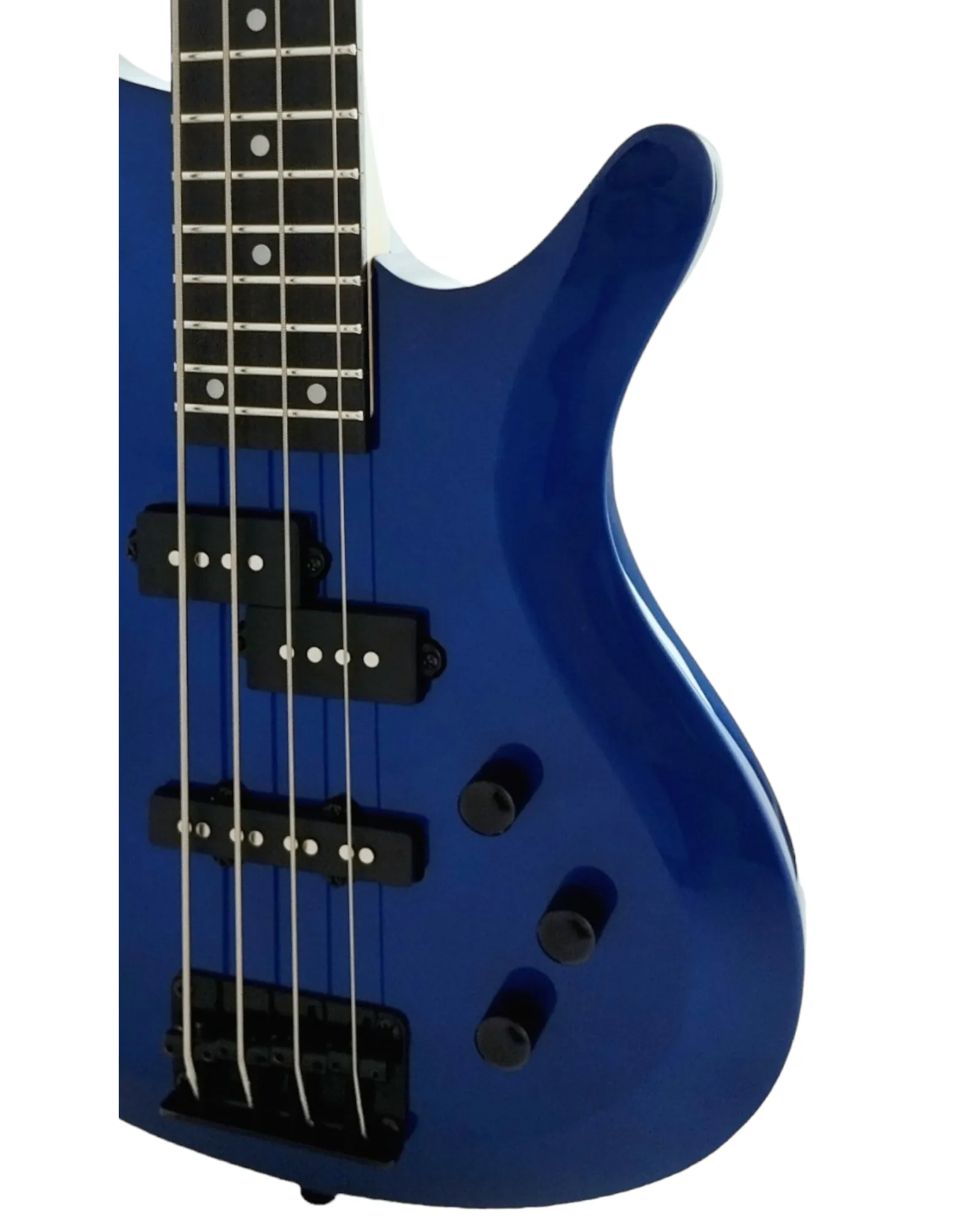 Haze SBG-387JB Electric Bass Guitar, 4-String, Navy Metallic Blue with Accessories and Haze CUBEBABY Multi Effects Pedals(Optional)