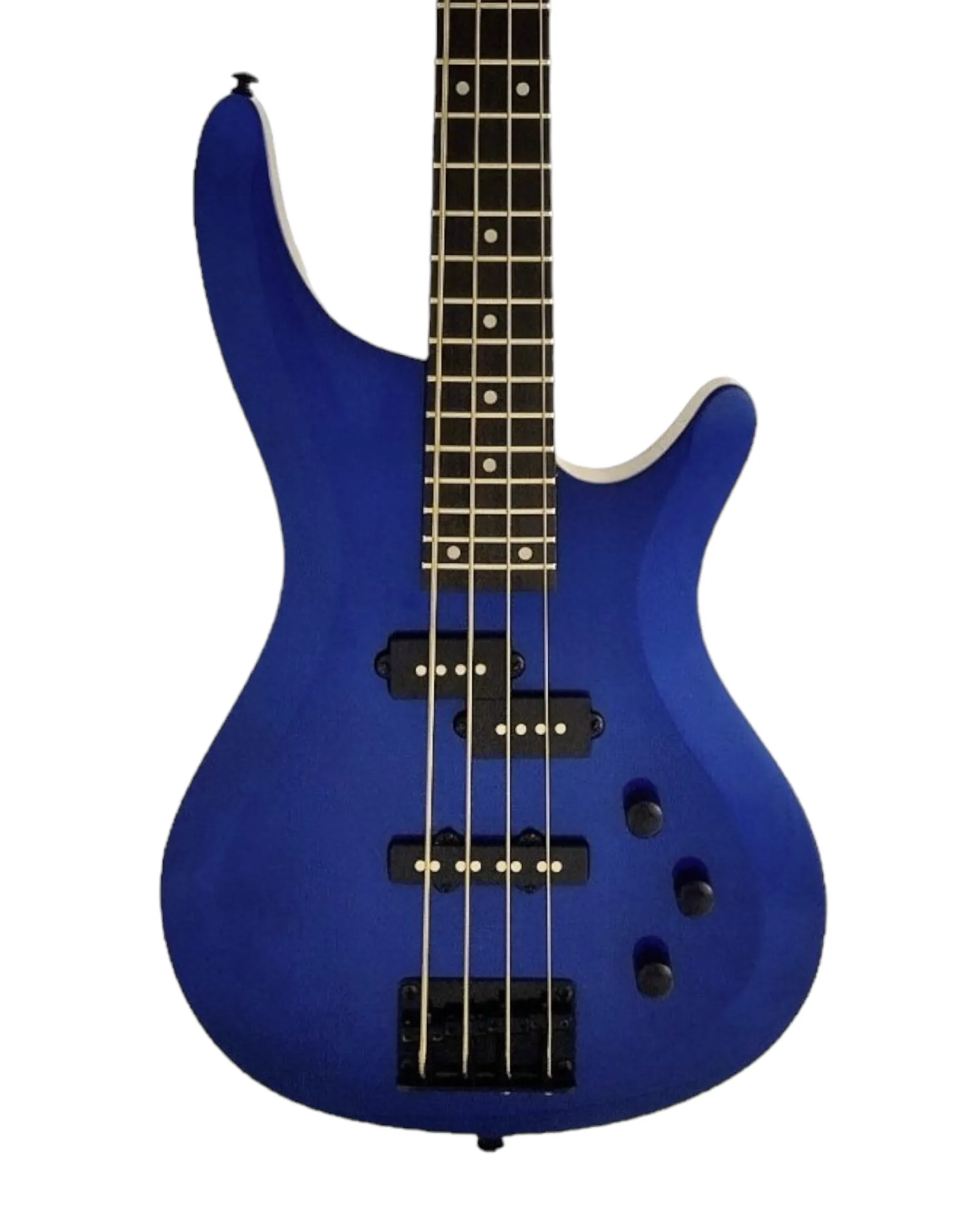 Haze SBG-387JB Electric Bass Guitar, 4-String, Navy Metallic Blue with Accessories and Haze CUBEBABY Multi Effects Pedals(Optional)