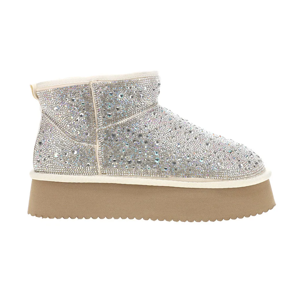 Homebody Rhinestone Platform Booties