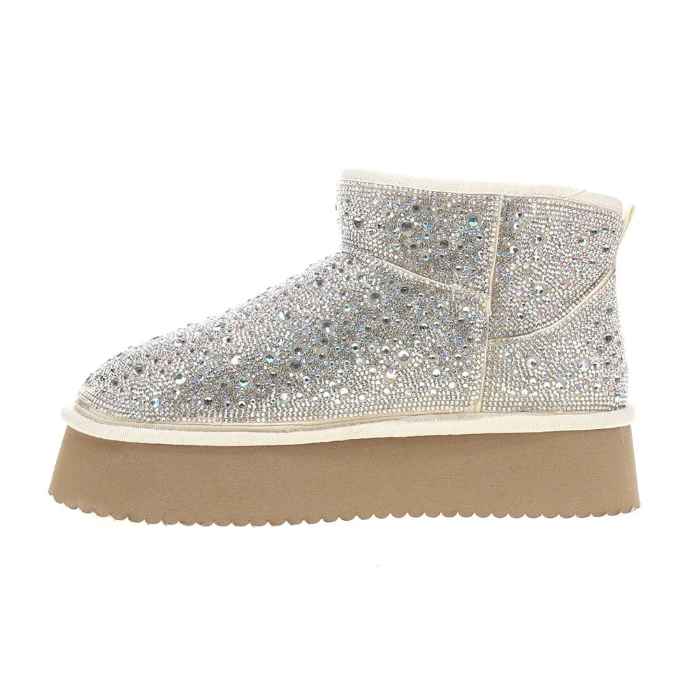 Homebody Rhinestone Platform Booties