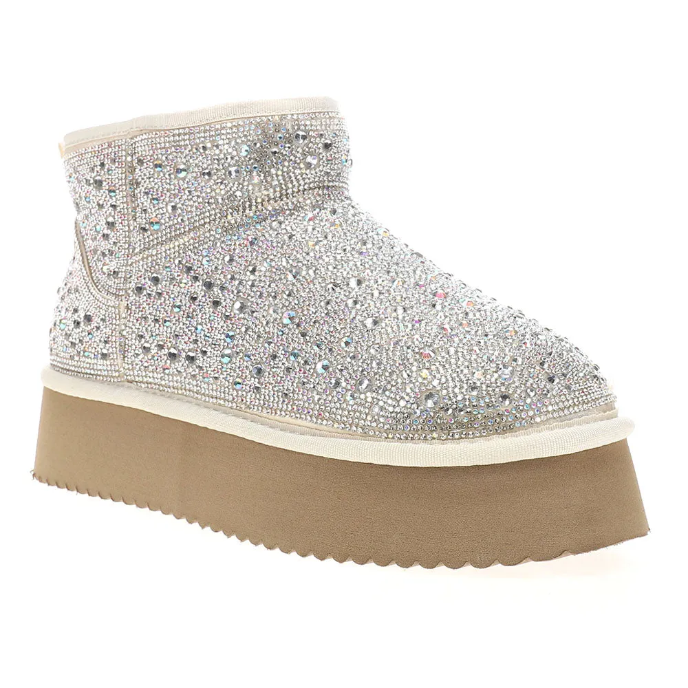 Homebody Rhinestone Platform Booties