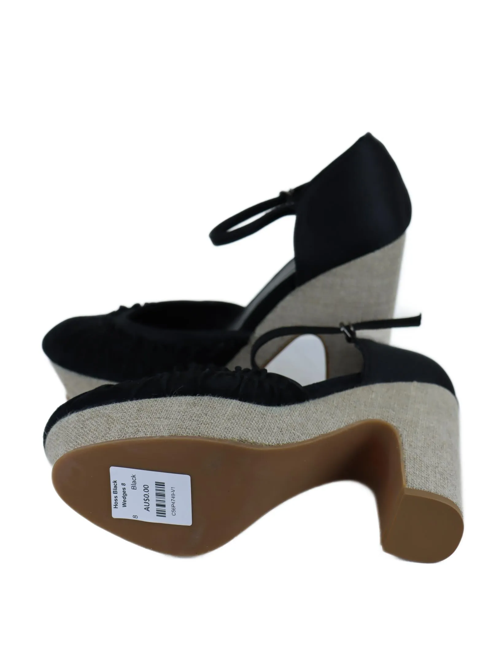 Hoss Black Wedges 8