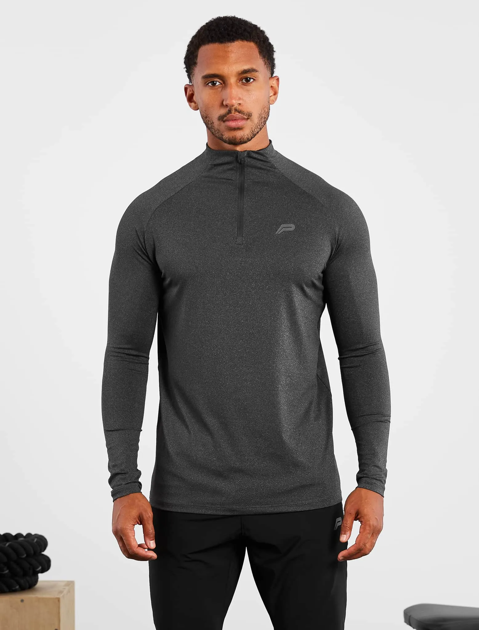 Hybrid Everyday 1/4 Zip - Black Marl