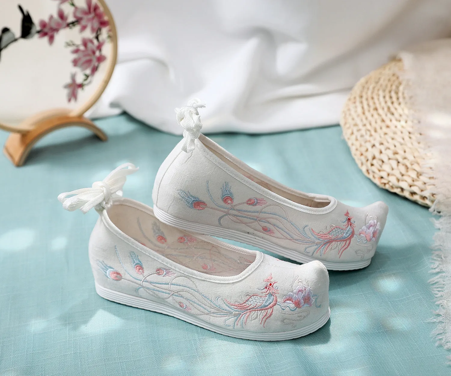 Increasing Insole Bow Antique Embroidered For Canvas Shoes