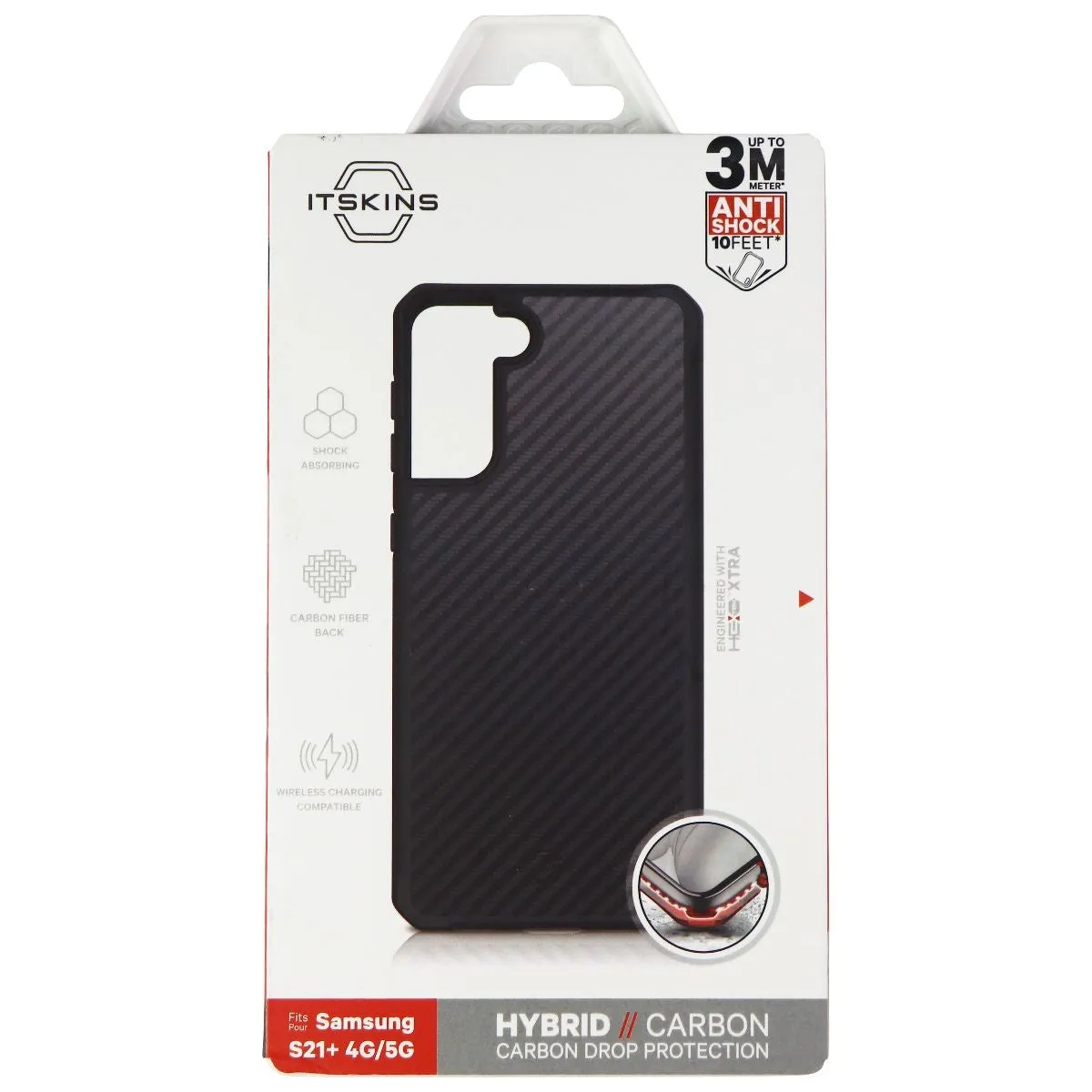 ITSKINS Hybrid Carbon Series Hard Case for Samsung Galaxy (S21 ) - Black