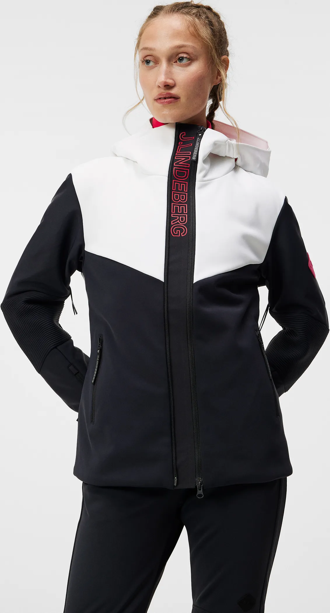 J.Lindeberg Women&#x27;s Stanford Hybrid Jacket White | Buy J.Lindeberg Women&#x27;s Stanford Hybrid Jacket White here | Outnorth