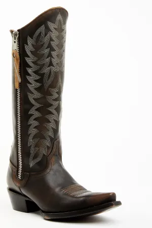 Latigo Side Zip Distressed Tall Western Boot - Snip Toe