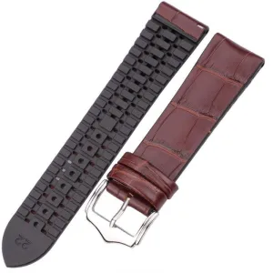 Leandro Cowhide Leather And Silicone Hybrid Watch Strap