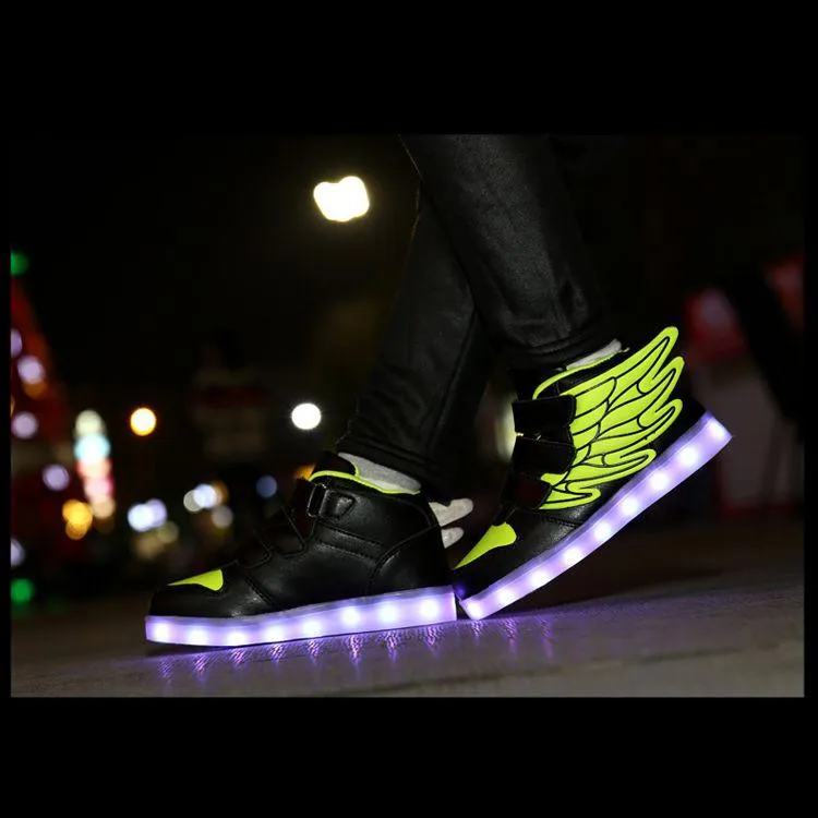 Led Shoes With Flying Straps For Kids - Green  | Kids Led Light Shoes  | Led Light Shoes For Girls & Boys