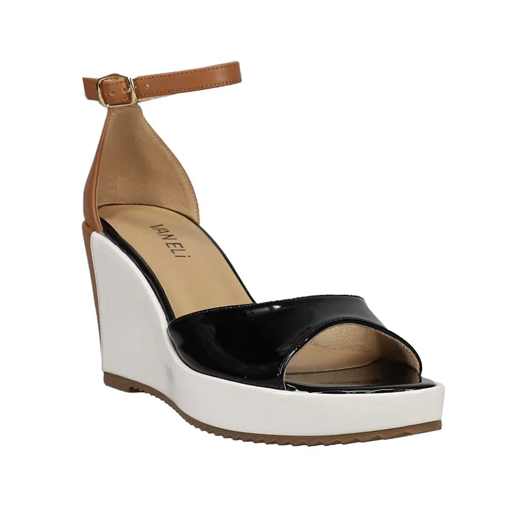 Lemy Color Block Wedge Ankle Strap Sandals