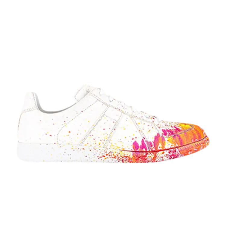 Maison Margiela Replica 'Paint Splatter - White Orange' sneakers, white