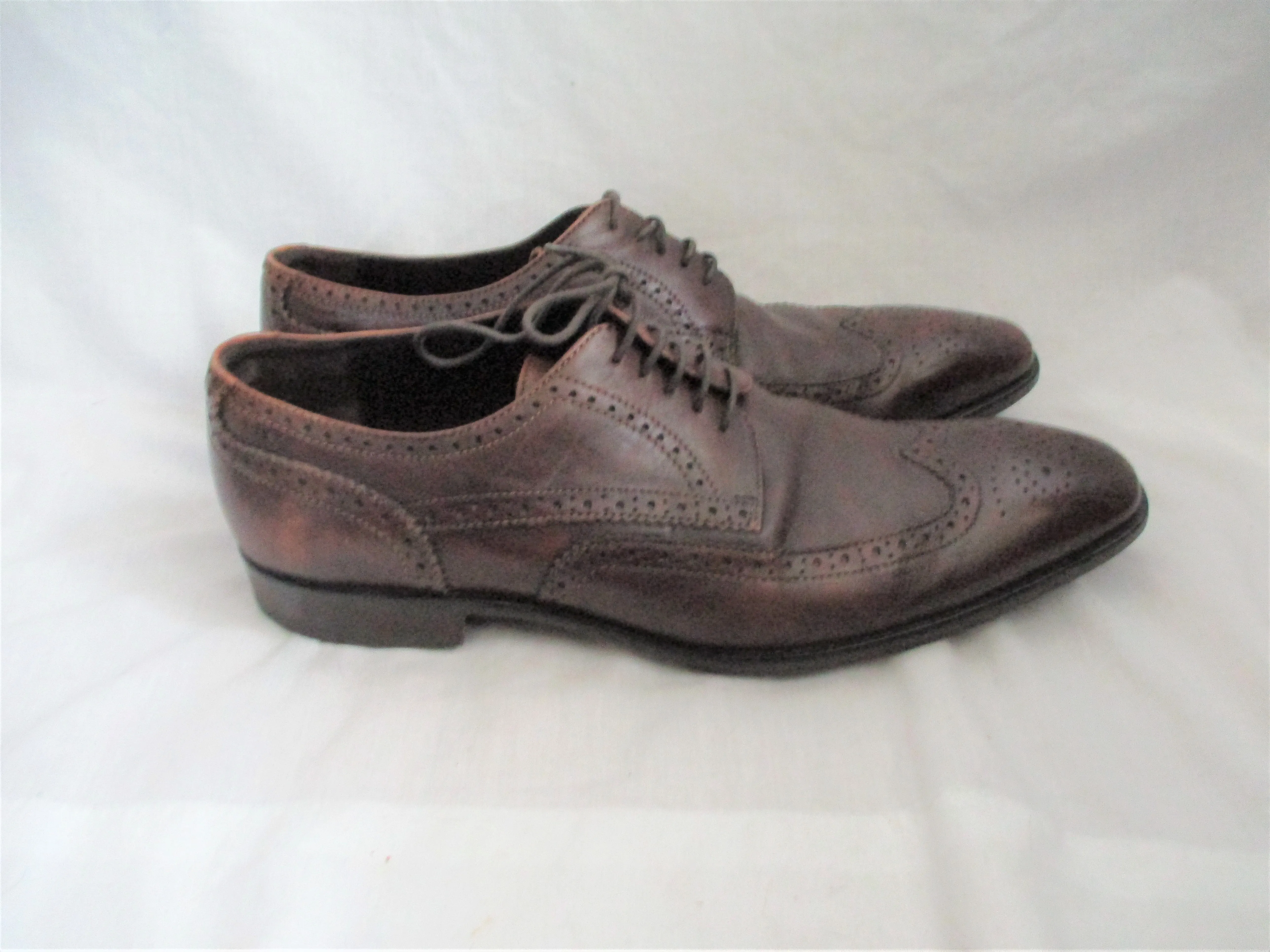 Mens BOSS Leather Wingtip Oxford Leather Shoes 10.5M Derby BROWN