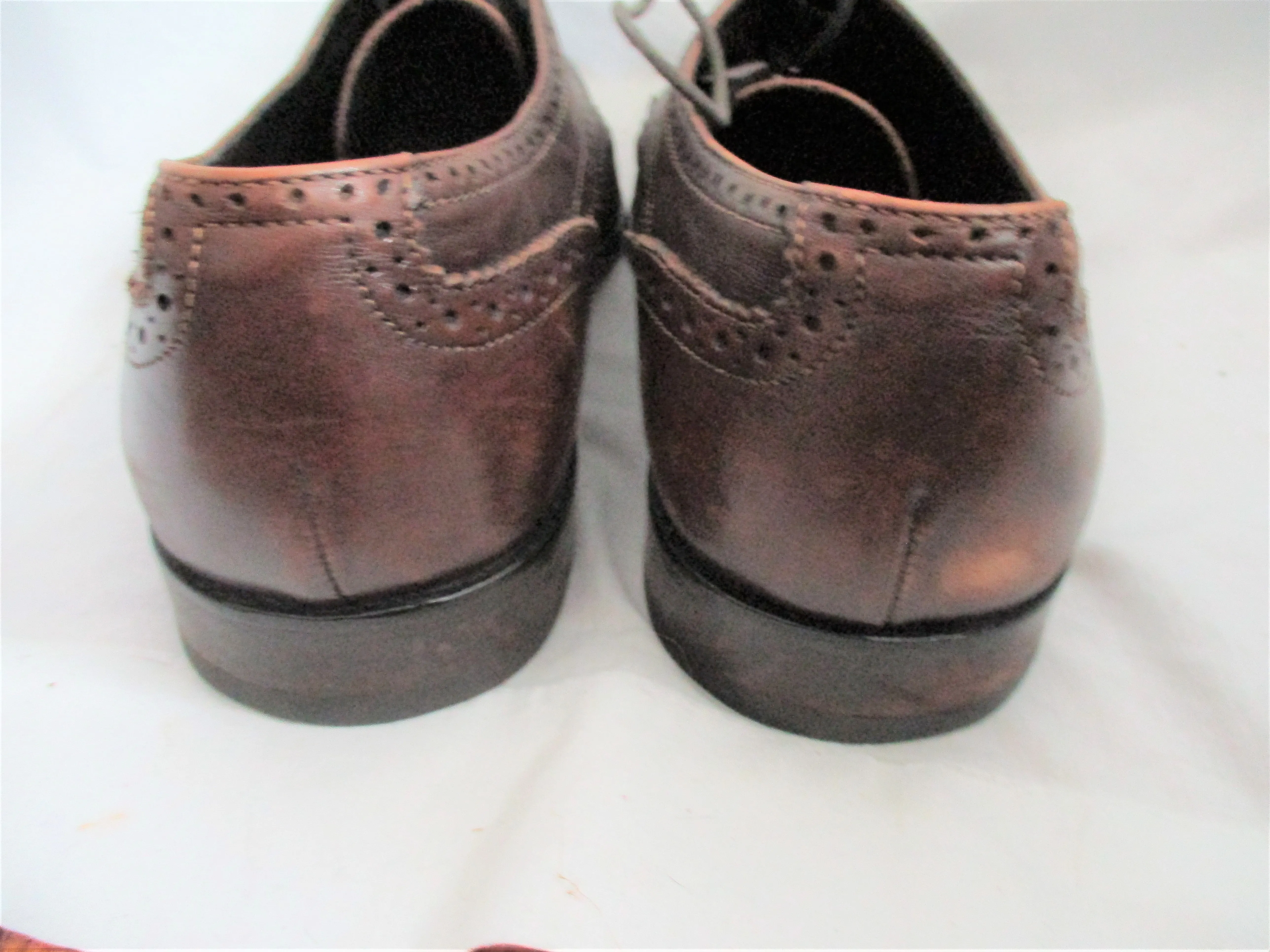 Mens BOSS Leather Wingtip Oxford Leather Shoes 10.5M Derby BROWN