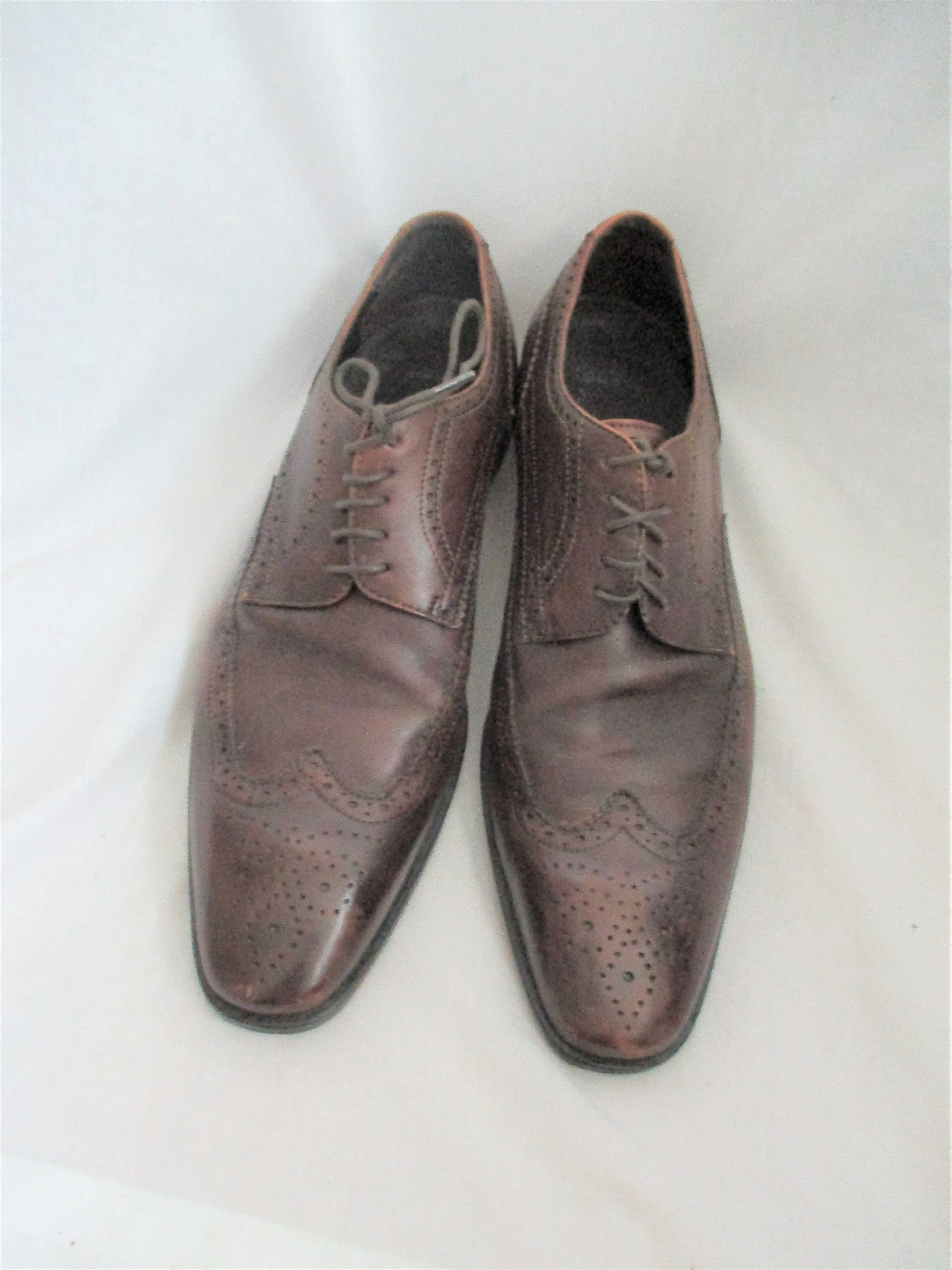 Mens BOSS Leather Wingtip Oxford Leather Shoes 10.5M Derby BROWN