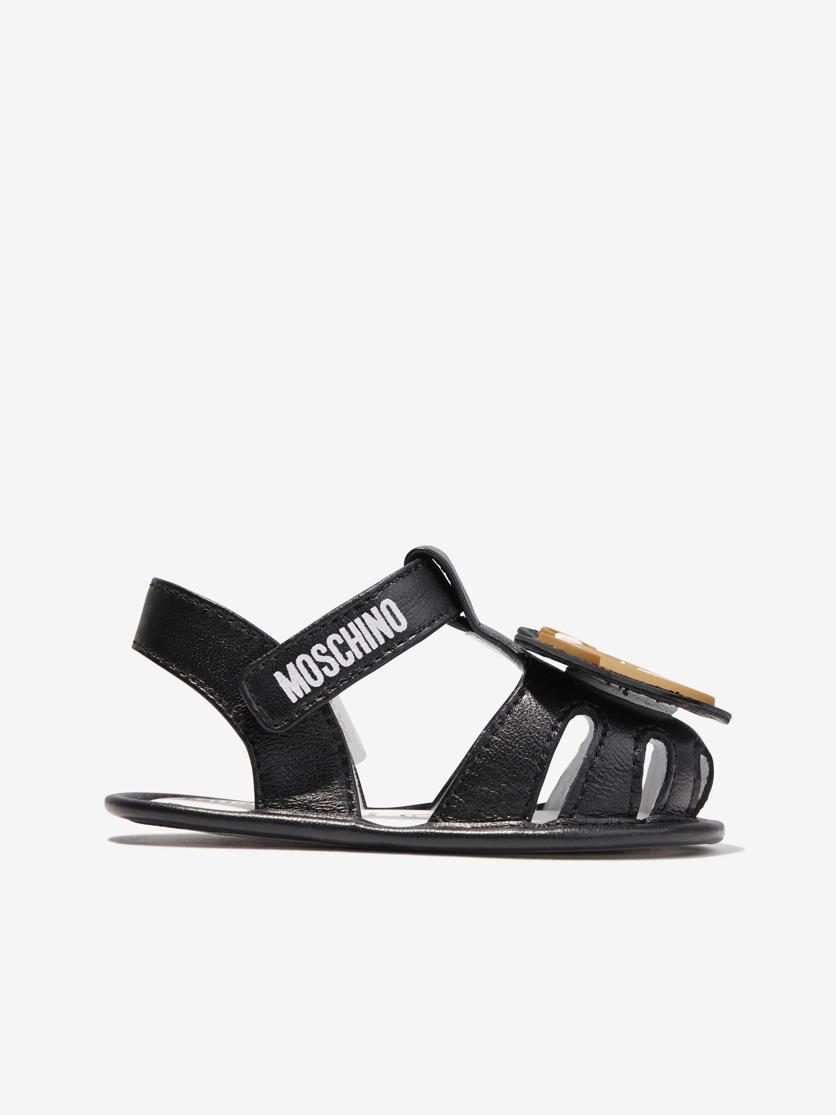 Moschino Baby Teddy Bear Sandals in Black