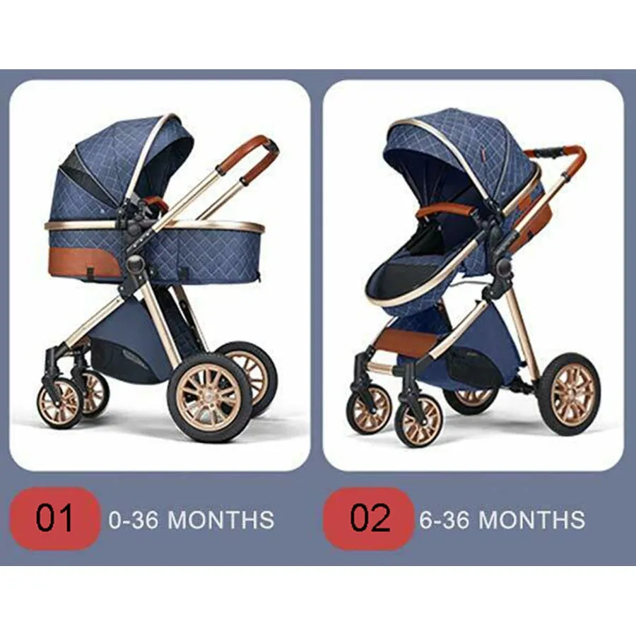 My Mom And Me - 2 in 1 Foldable Baby Stroller Travel System - Khaki