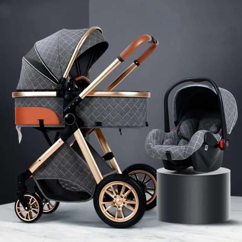 My Mom And Me - 3 in 1 Foldable Baby Stroller Travel System - Grey