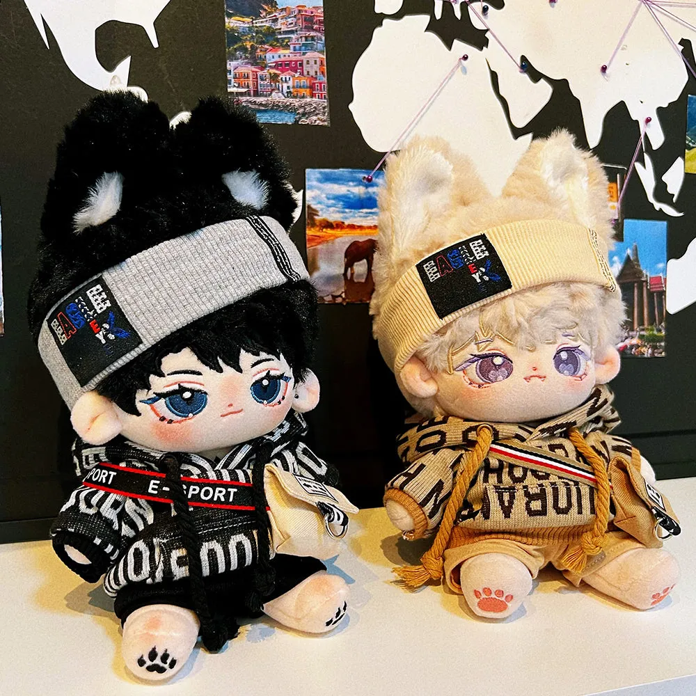 niannyyhouse 15cm 20cm Doll Clothes Loose Hip-hop Suit Headwear Hoodie Pants Backpack Glasses Shoes Plush Doll Accessories