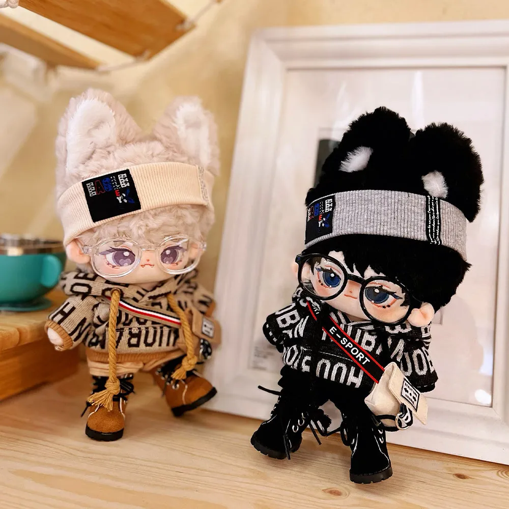 niannyyhouse 15cm 20cm Doll Clothes Loose Hip-hop Suit Headwear Hoodie Pants Backpack Glasses Shoes Plush Doll Accessories