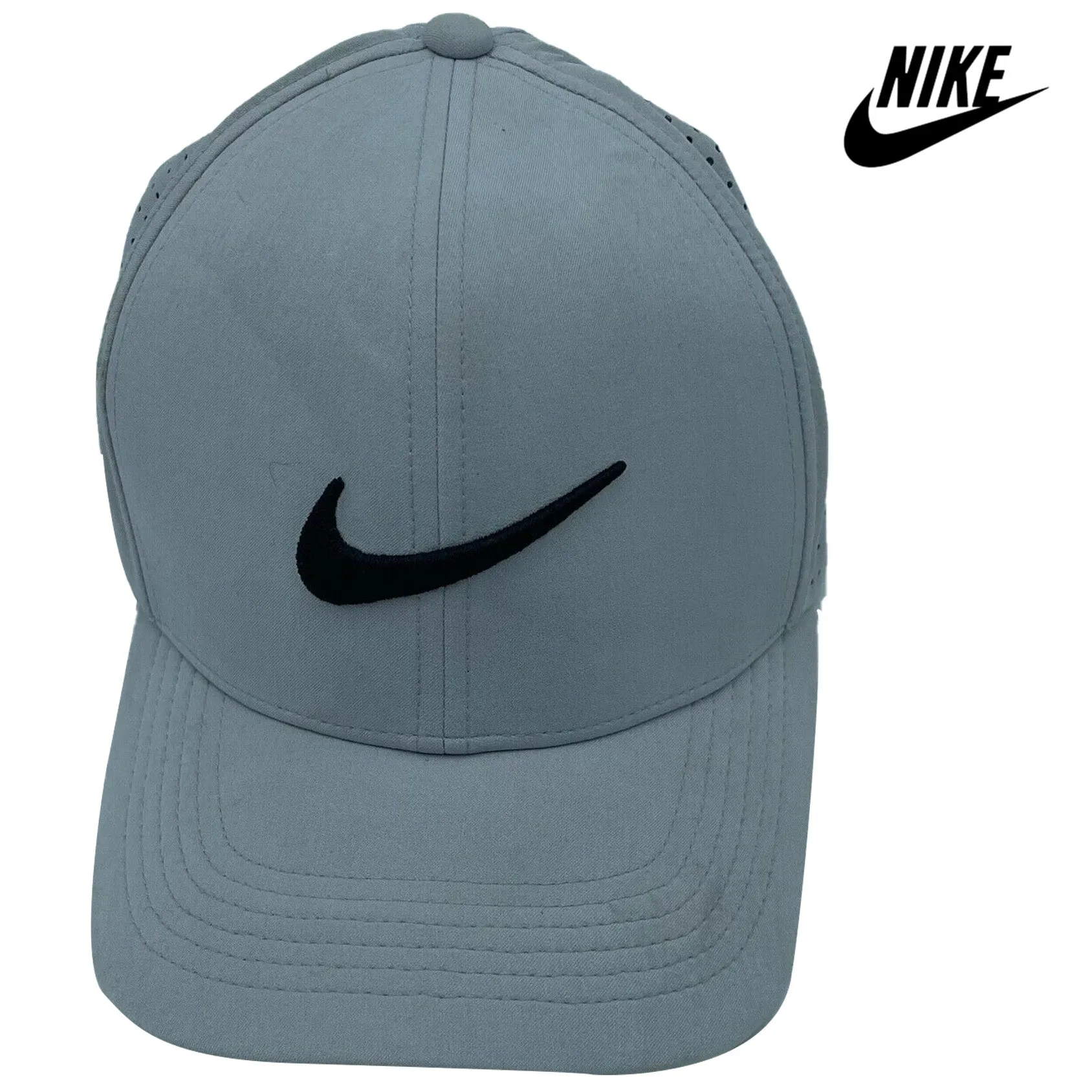 Nike Golf Tiger Woods Hat Cap Classic 99 Dri-Fit Gray 8924￼82-021 Size M/L