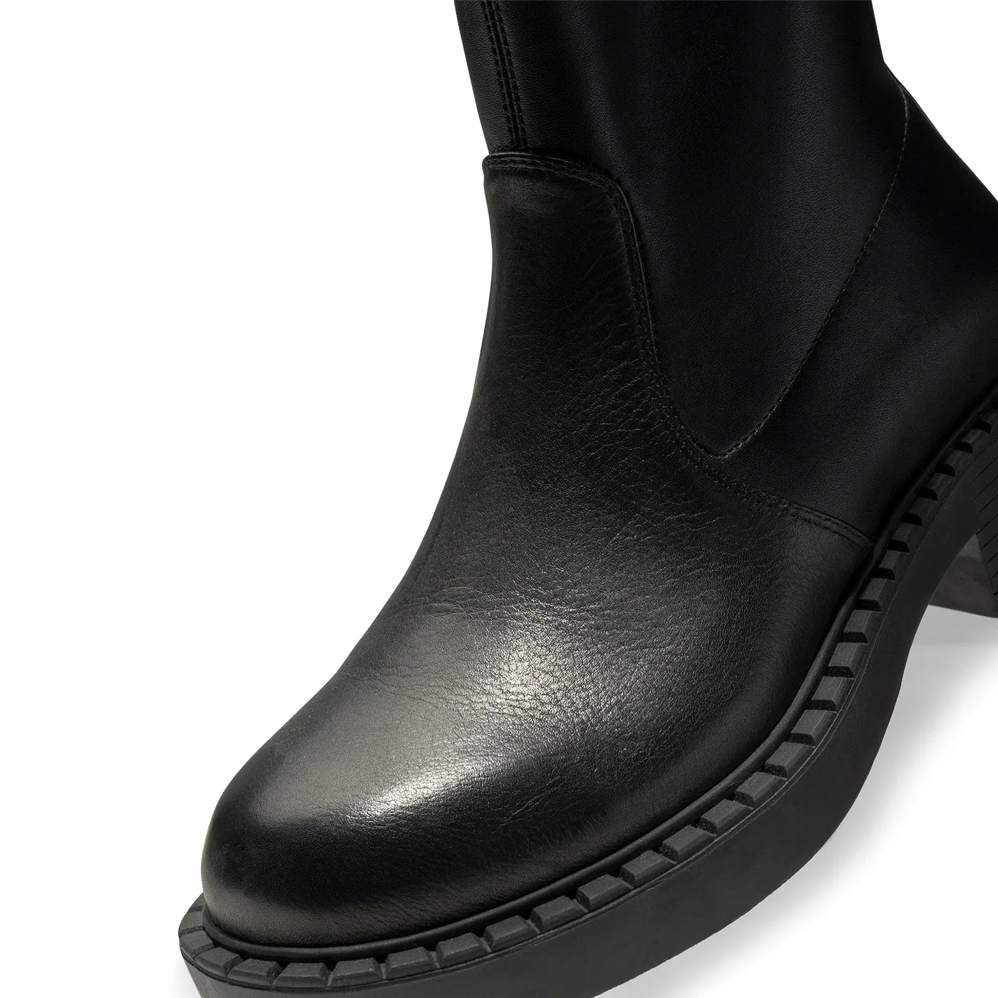 Patti boot leather - BLACK